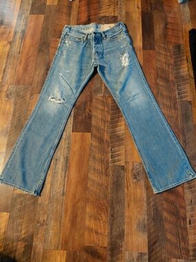 Vintage Hollister Light Blue Distressed Stright Leg Jeans